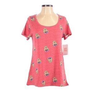 🌺 LuLaRoe Perfect Tee Disney Miss Piggy Scoop Neck Short Sleeve Top Size XS NWT